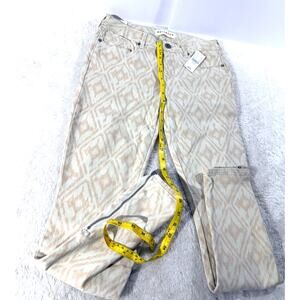 Bullhead Denim Co Ankle Skinny Jeans Size 5 Beige Diamond Zip Hem NWT
